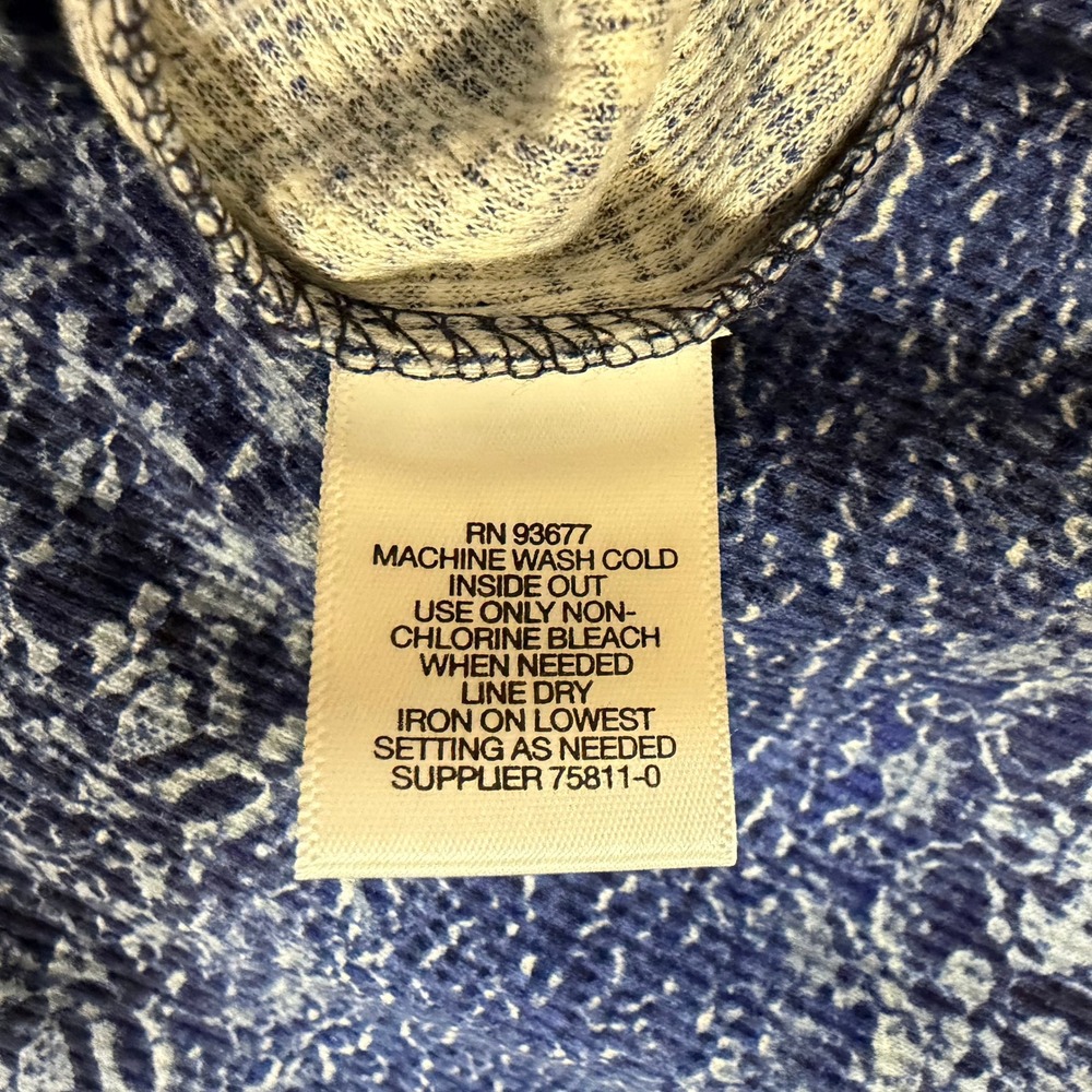 Liz Claiborne LS Thermal Knit Top Glacial Blu Multi Blue White Small NWT - Picture 4 of 8